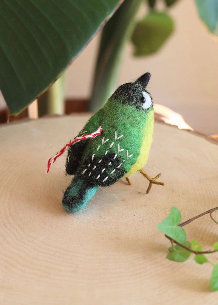 Felt Bird Ornament | Green Canary