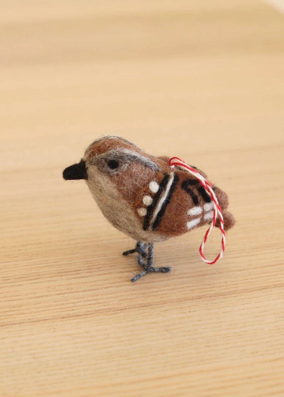 Felt Bird Ornament | Brown Sparrow