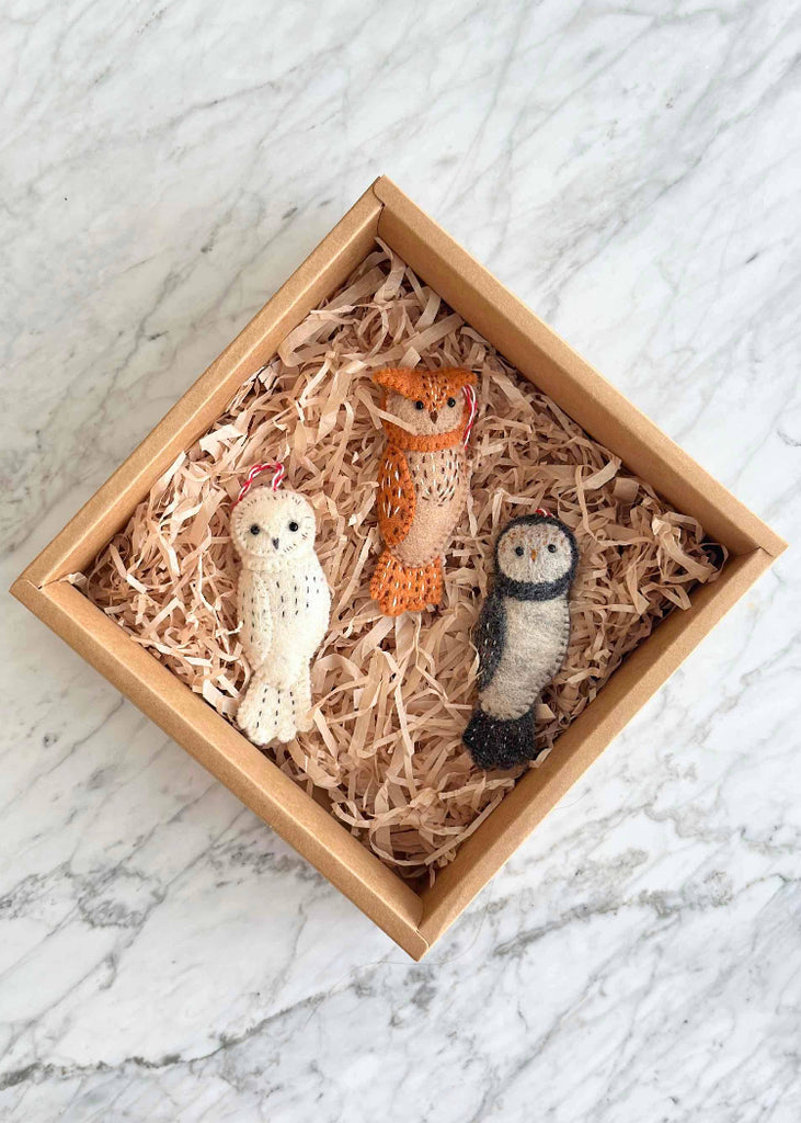 Felt Ornament | Owl Family | Set of 3