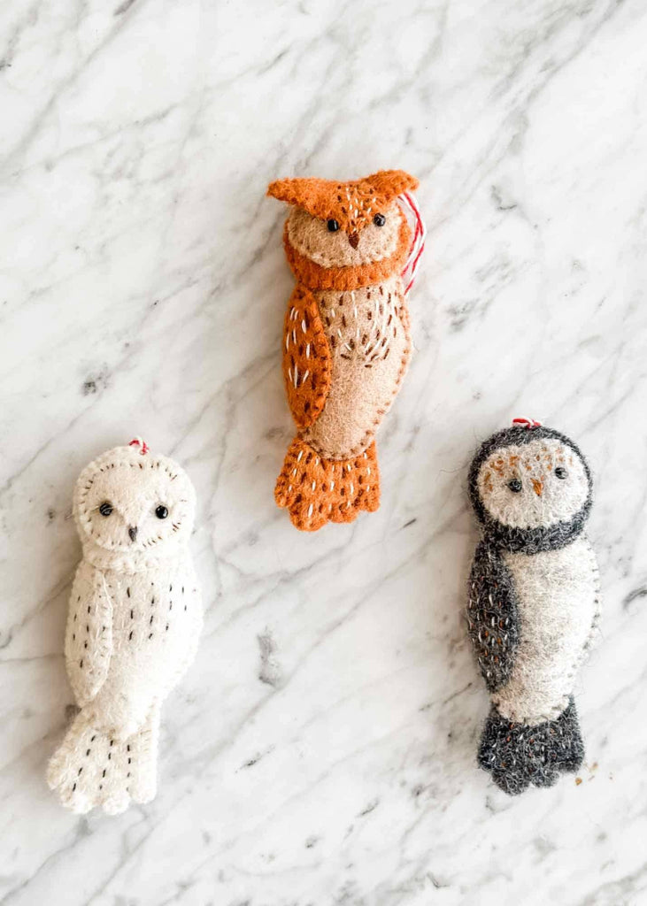 Felt Ornament | Owl Family | Set of 3