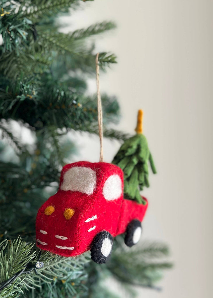 Felt Ornament | Pickup Truck with Christmas Tree