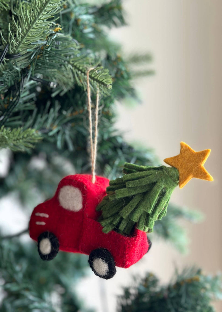 Felt Ornament | Pickup Truck with Christmas Tree