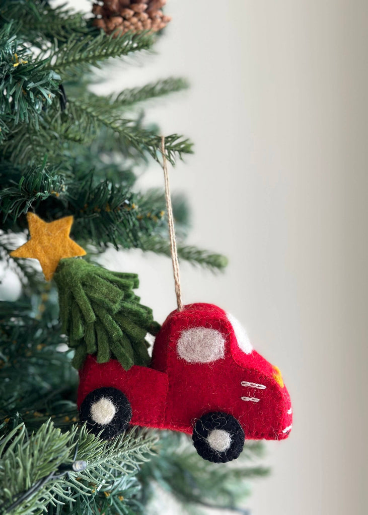 Felt Ornament | Pickup Truck with Christmas Tree