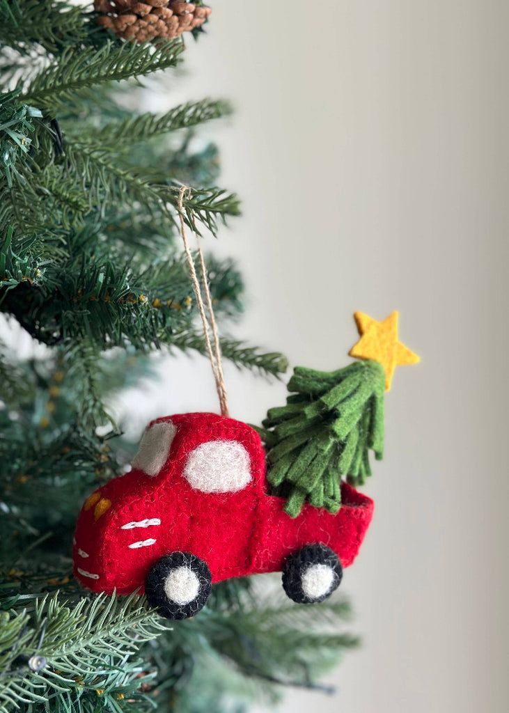 Felt Ornament | Pickup Truck with Christmas Tree