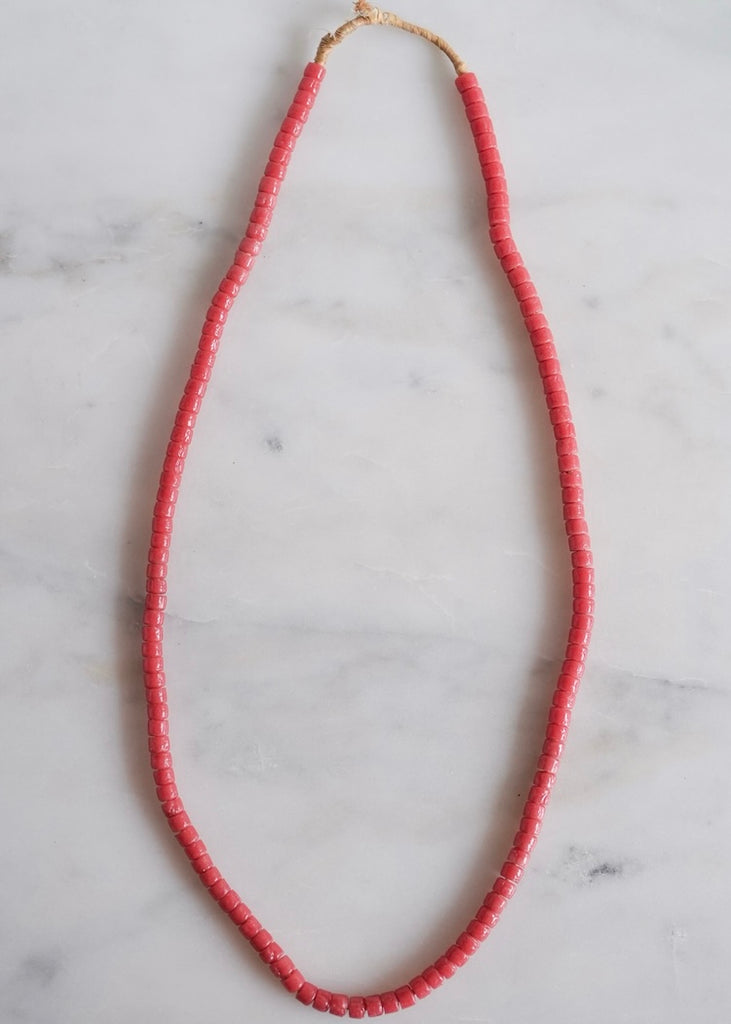 Flat-Ended Recycled Powder Glass Red Trade Beads