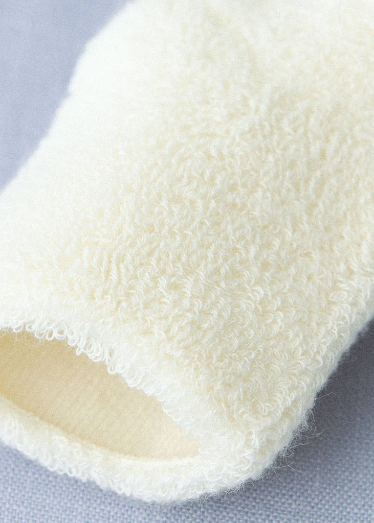 Fog Linen Work | Baby Pile Socks | White