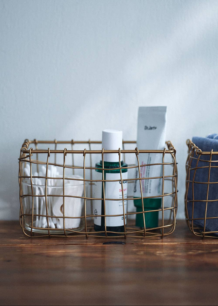 Fog Linen Work | Iron Wire Basket Rectangle