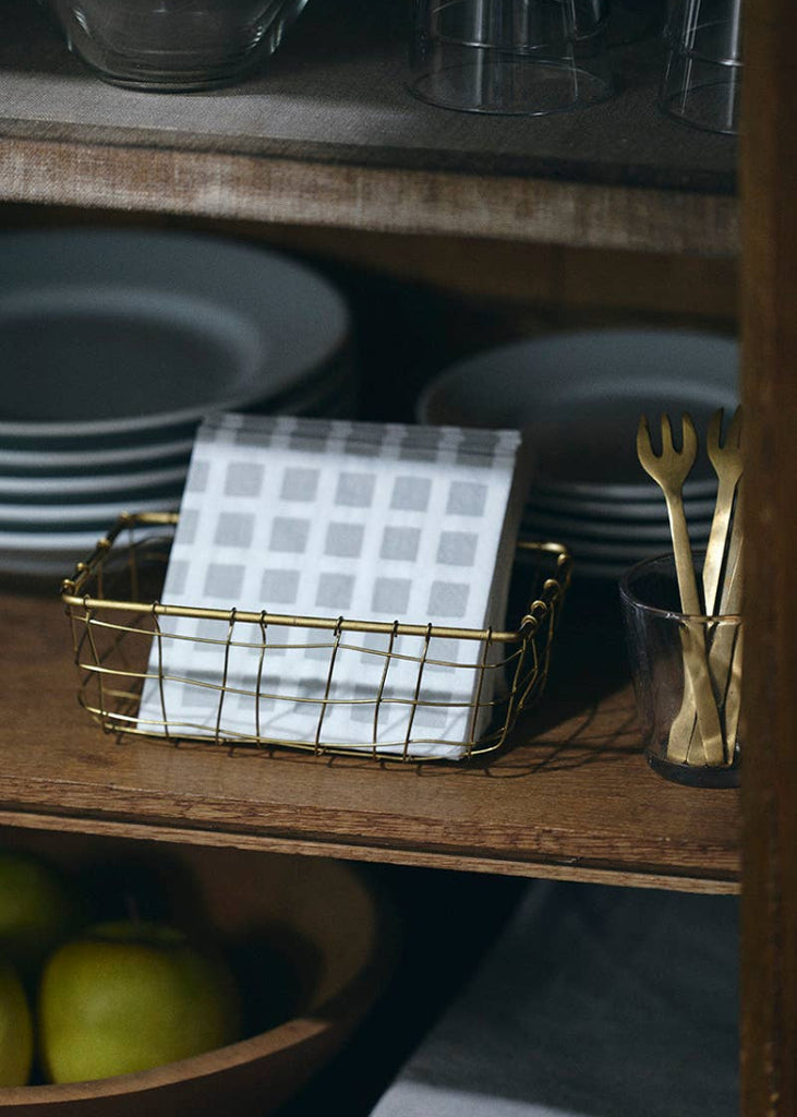 Fog Linen Work | Iron Wire Basket Rectangle (S)