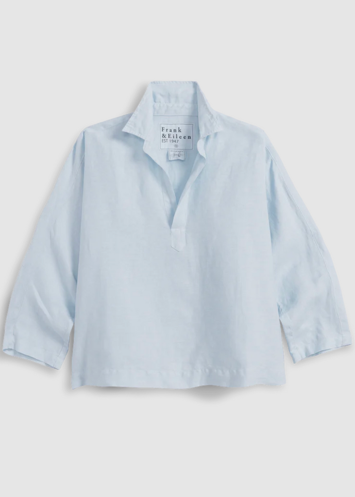 Frank & EiIeen | Gabi Popover Shirt | Washed Linen | French Blue