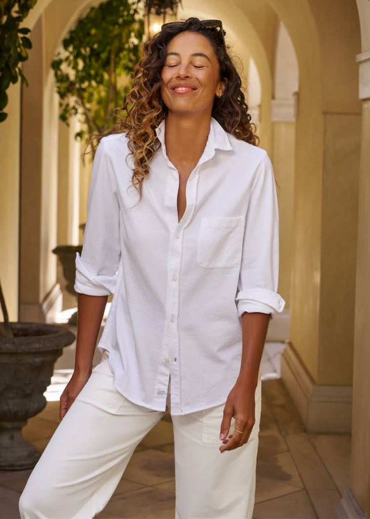 Frank & EiIeen | Waverly Button Up Shirt | Vintage Jersey White