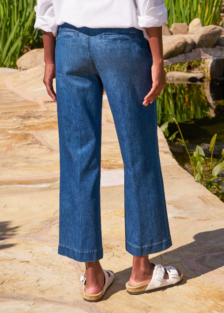Frank & EiIeen | Westport Wide Leg Trouser | Italian Dream Light Denim