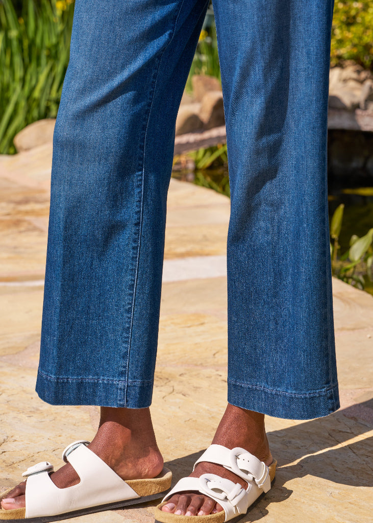 Frank & EiIeen | Westport Wide Leg Trouser | Italian Dream Light Denim