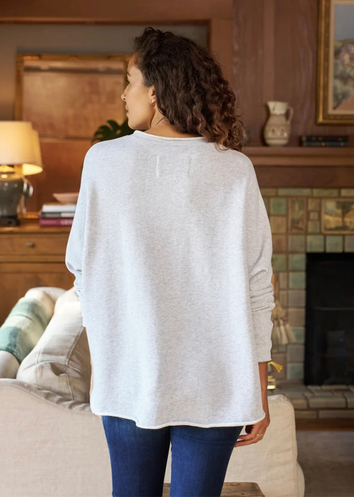 Frank & Eileen | Anna Long Sleeve Capelet in Gray Melange