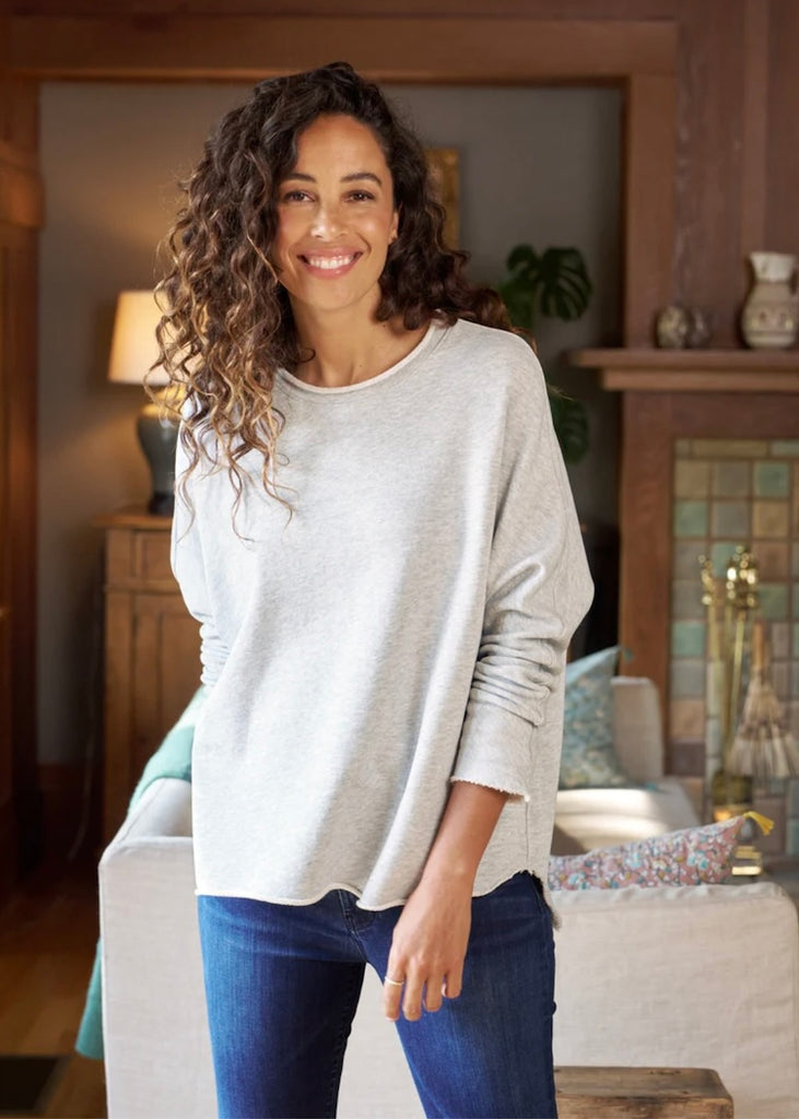 Frank & Eileen | Anna Long Sleeve Capelet in Gray Melange