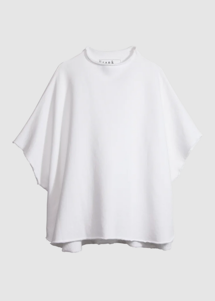 Frank & Eileen | Audrey Funnel Neck Capelet | Triple Terry White