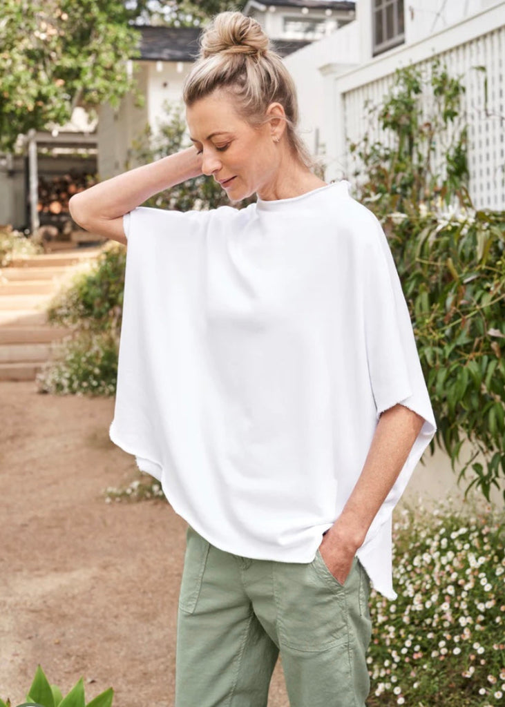 Frank & Eileen | Audrey Funnel Neck Capelet in White