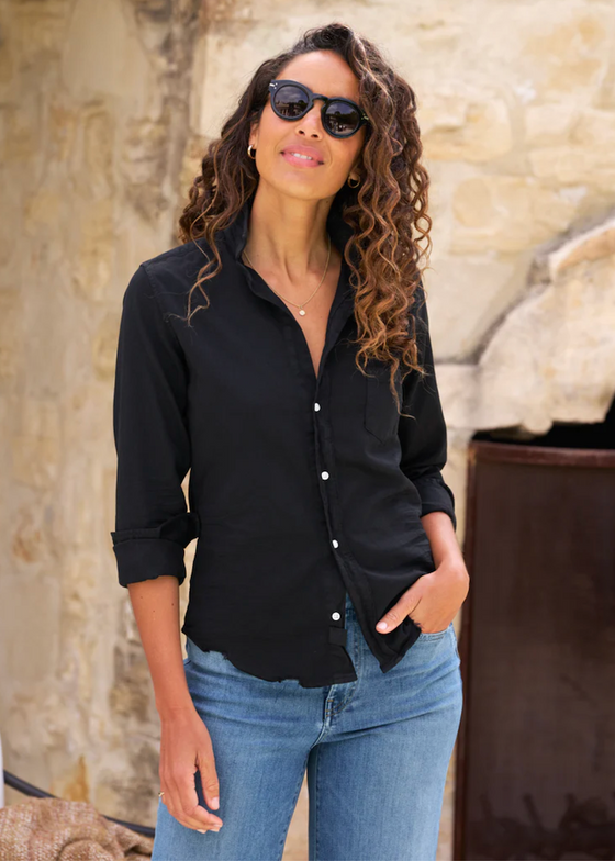 Frank & Eileen | Barry Tailored Button Up | Famous Denim Black