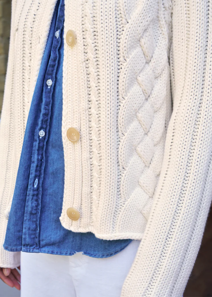 Frank & Eileen | Cardigan | Pure Italian Cotton | Ivory