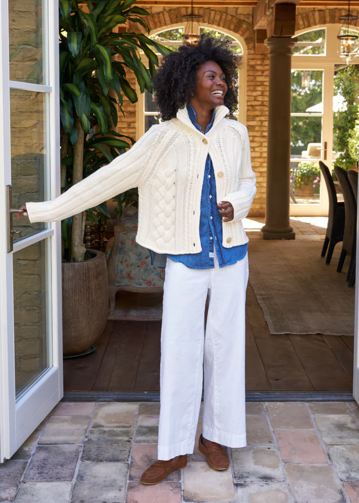 Frank & Eileen | Cardigan | Pure Italian Cotton | Ivory