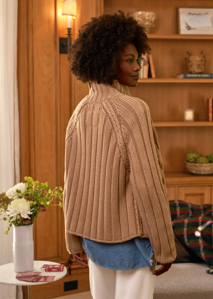 Frank & Eileen | Cropped Cable Knit Cardigan | Pure Italian Cotton