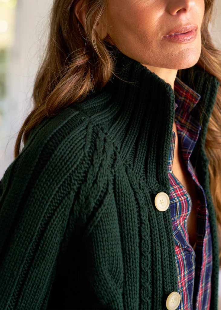 Frank & Eileen | Cropped Cable Knit Cardigan | Pure Italian Cotton