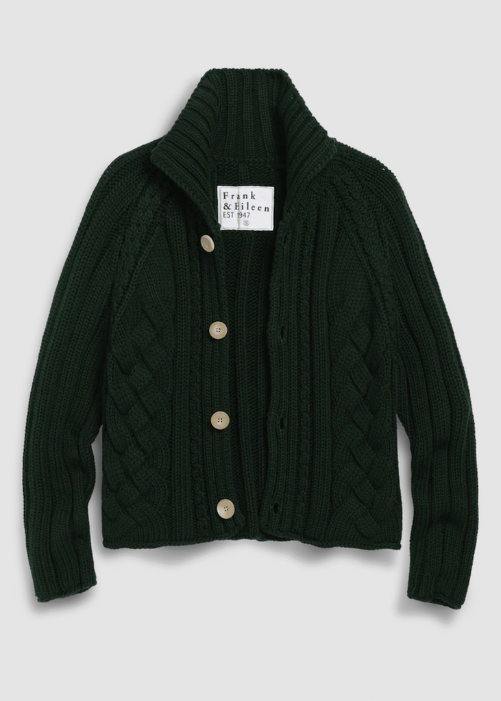 Frank & Eileen | Cropped Cable Knit Cardigan | Pure Italian Cotton