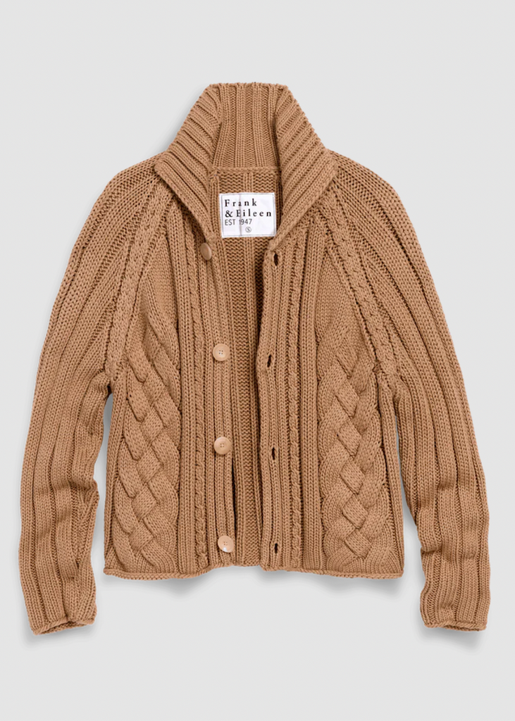 Frank & Eileen | Cropped Cable Knit Cardigan | Pure Italian Cotton