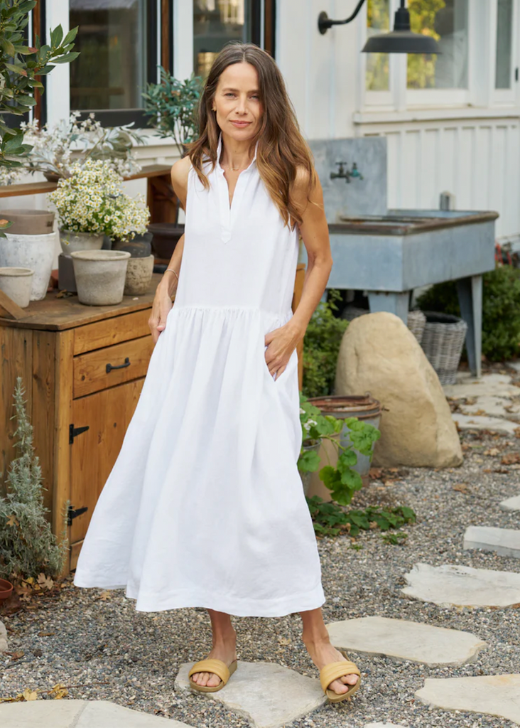 Frank & Eileen | Daphne Sleeveless Popover Dress | Washed Linen