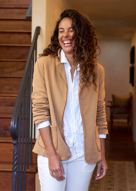 Frank & Eileen | Dublin Knit Blazer | Triple Fleece - Camel Color