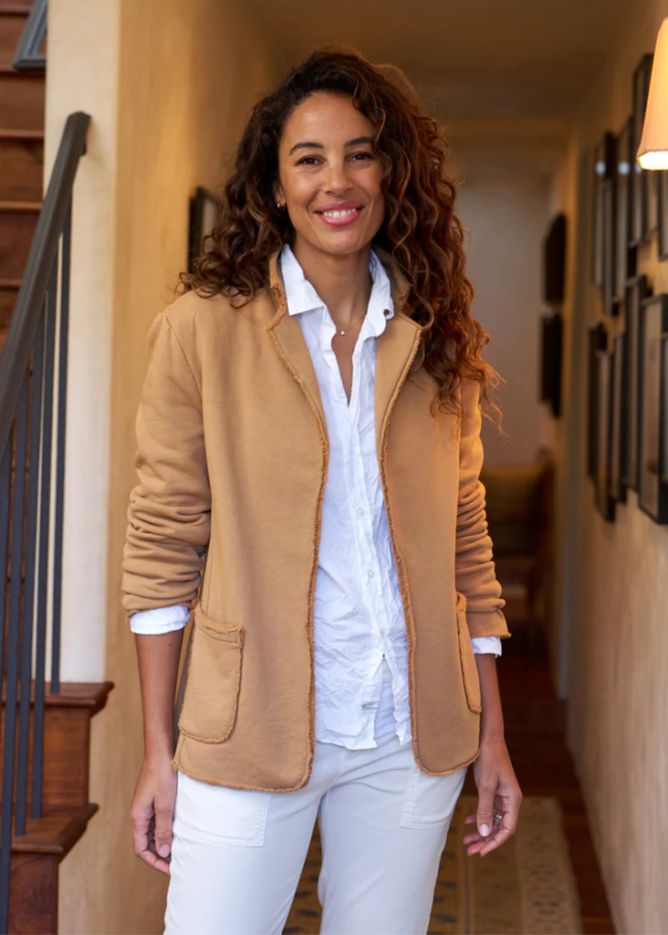 Frank & Eileen | Dublin Knit Blazer | Triple Fleece - Camel Color
