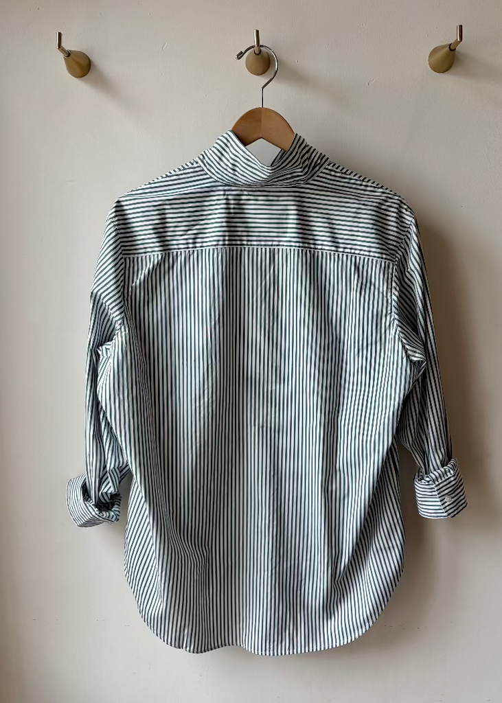 Frank & Eileen | Eileen Relaxed Button-Up | Italian Superluxe | Green Stripe