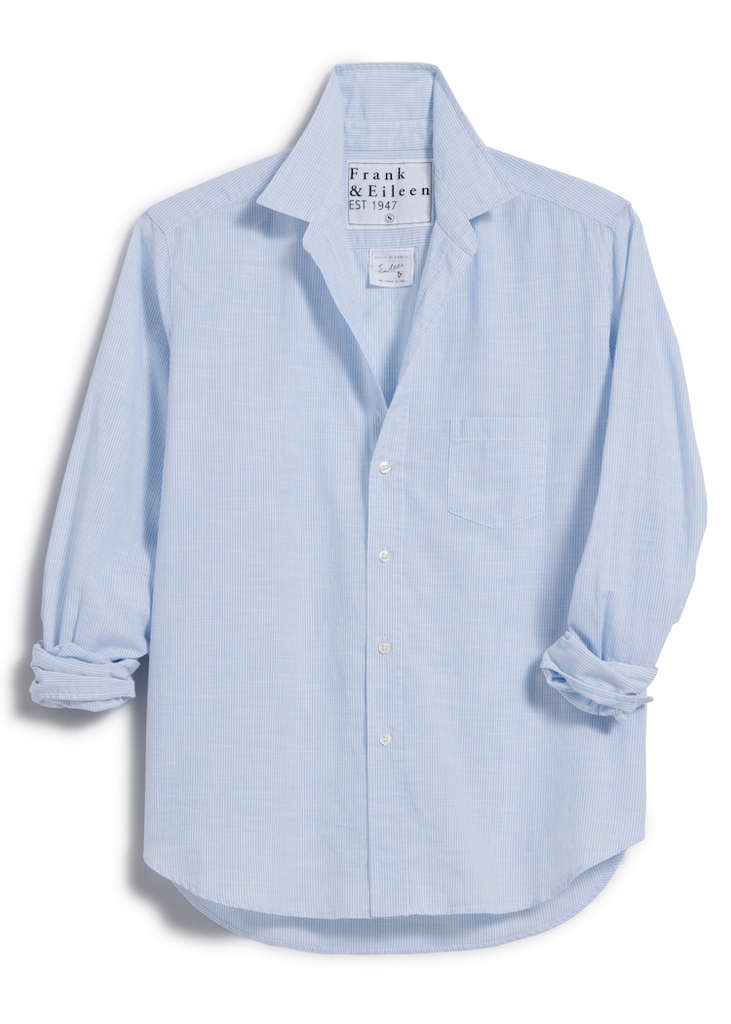 Frank & Eileen | Eileen Relaxed Button Up | Italian Chambray | Blue Stripe