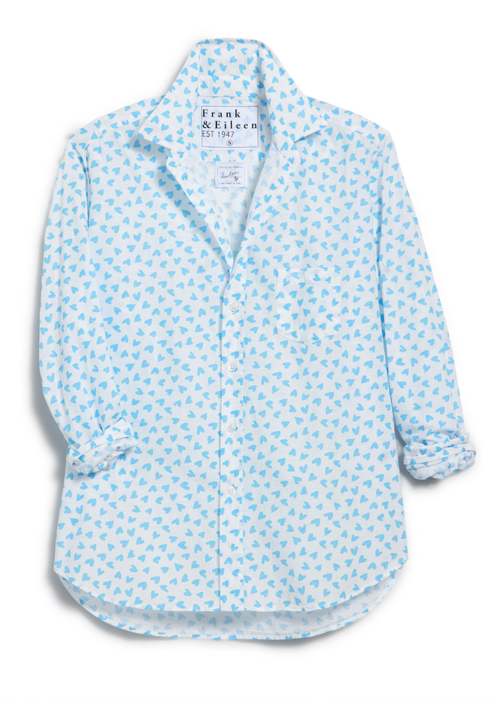 Frank & Eileen | Eileen Relaxed Button Up | Italian Chambray | Blue Hearts