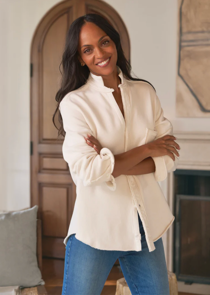 Frank & Eileen | Eileen Relaxed Button Up | Triple Fleece | Vintage White