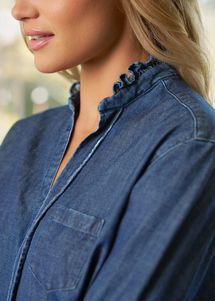 Frank & Eileen | Eileen Ruffle Button Up | Famous Denim