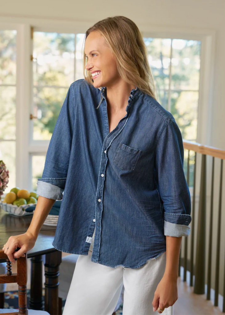 Frank & Eileen | Eileen Ruffle Button Up | Famous Denim