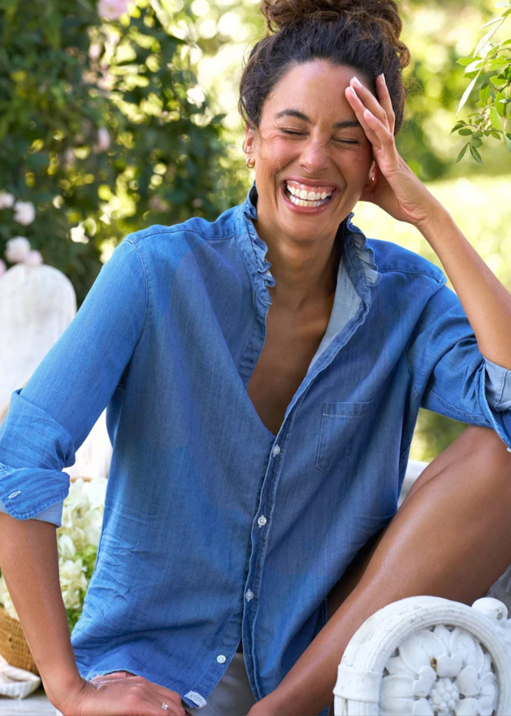 Frank & Eileen | Eileen Ruffle Button Up | Famous Denim
