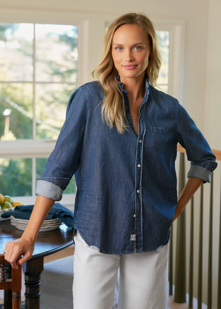 Frank & Eileen | Eileen Ruffle Button Up | Famous Denim