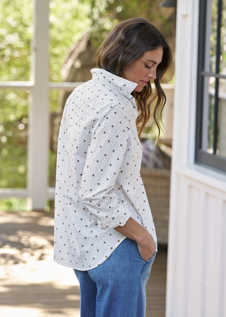 Frank & Eileen | Eileen Relaxed Button-Up | Italian Cotton | Palm Trees