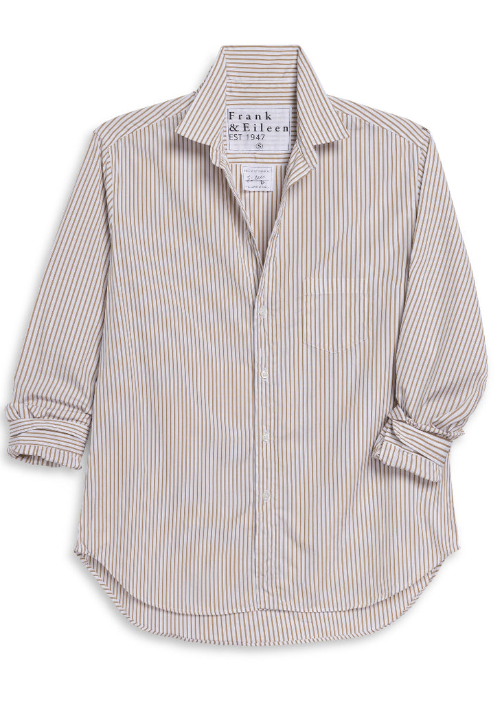 Frank & Eileen | Eileen Relaxed Button-Up Shirt | Superluxe | Camel Stripe