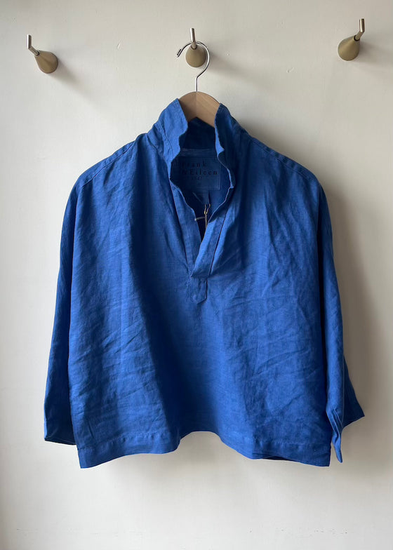 Frank & Eileen | Gabi Popover Shirt | Washed Linen | Cabo Blue