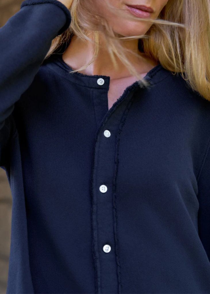 Frank & Eileen | Jackie Sweatshirt Cardigan | Triple Terry | Navy