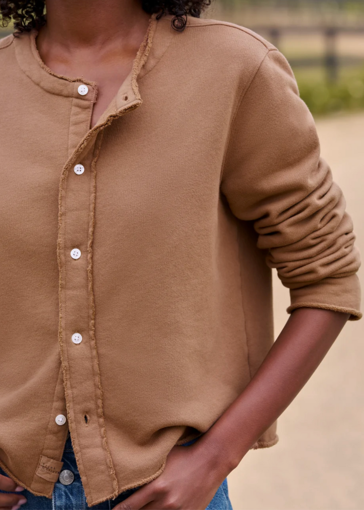 Frank & Eileen | Jackie Sweatshirt Cardigan | Triple Terry in Chai