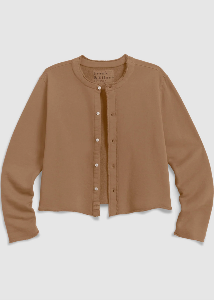 Frank & Eileen | Jackie Sweatshirt Cardigan | Triple Terry in Chai