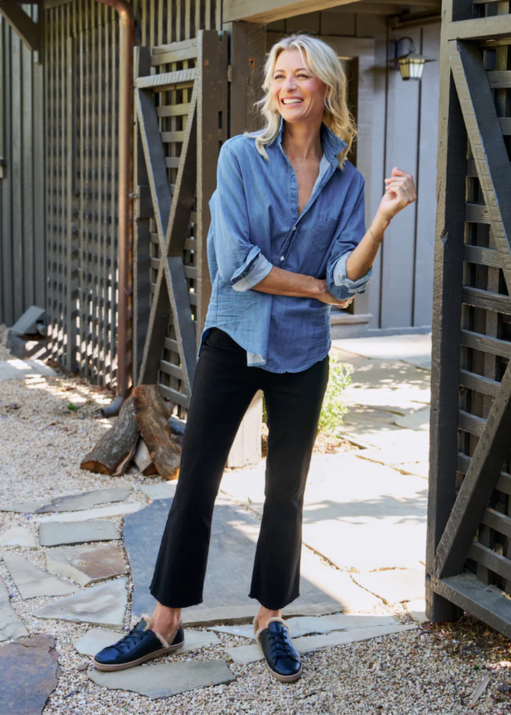 Frank & Eileen | Killian Illusion Crop Flare Pull-On Jean | Italian Dream Denim