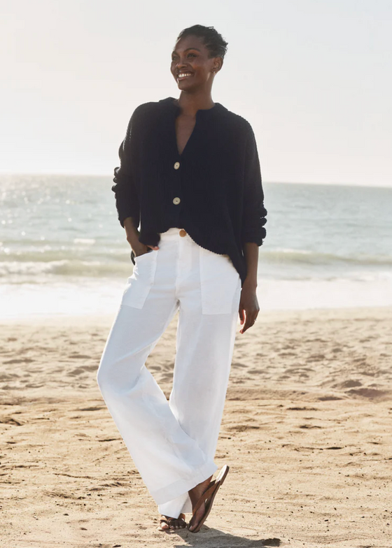 Frank & Eileen | Limerick Wide-Leg Pant | Italian Performance Linen | White
