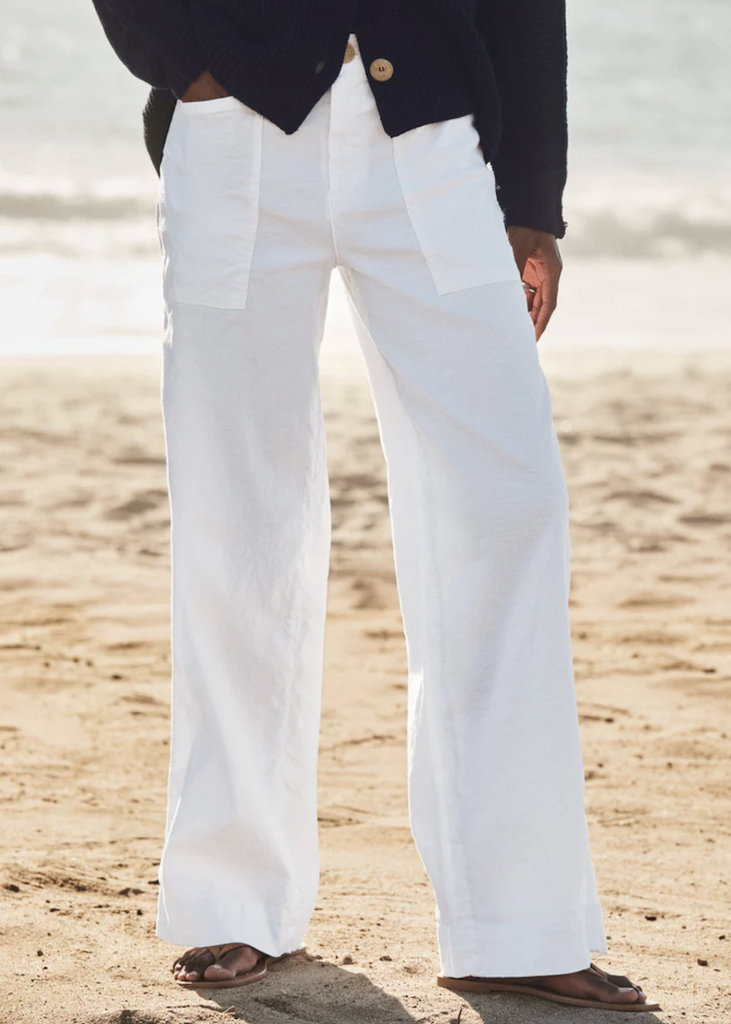 Frank & Eileen | Limerick Wide-Leg Pant | Italian Performance Linen | White