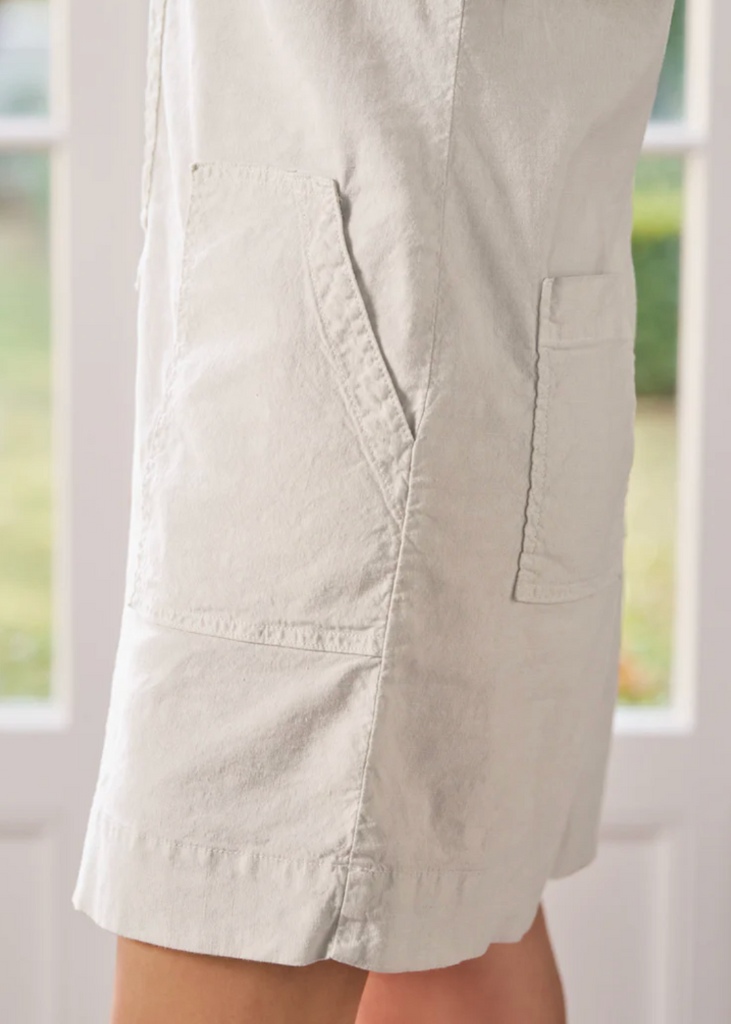 Frank & Eileen | Long Sleeve Playsuit Dress | Italian Performance Linen Cement
