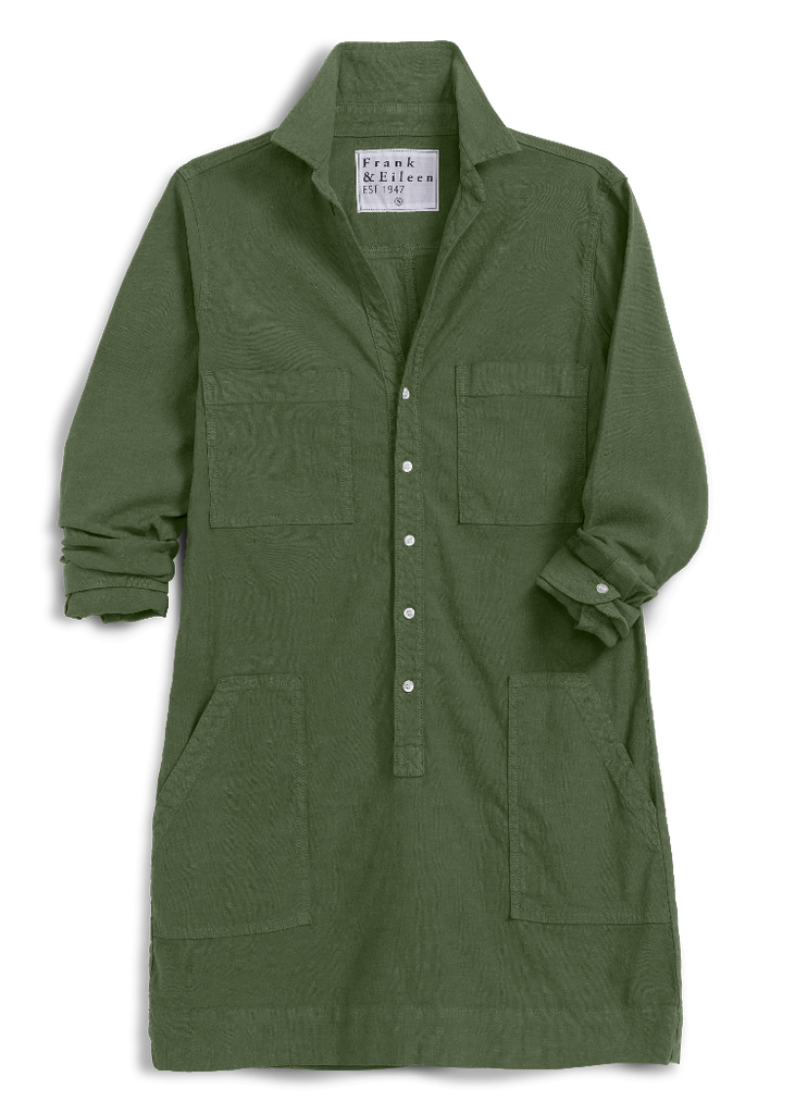 Frank & Eileen | Long Sleeve Playsuit Dress | Italian Performance Linen