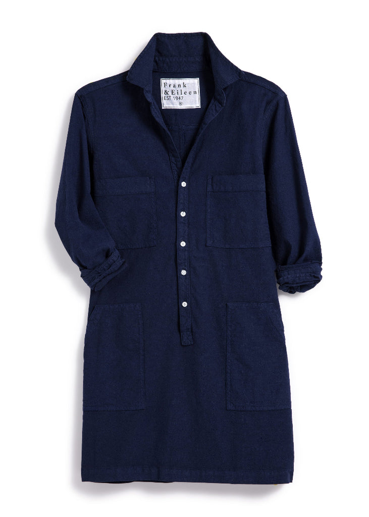 Frank & Eileen | Long Sleeve Playsuit Dress in Navy